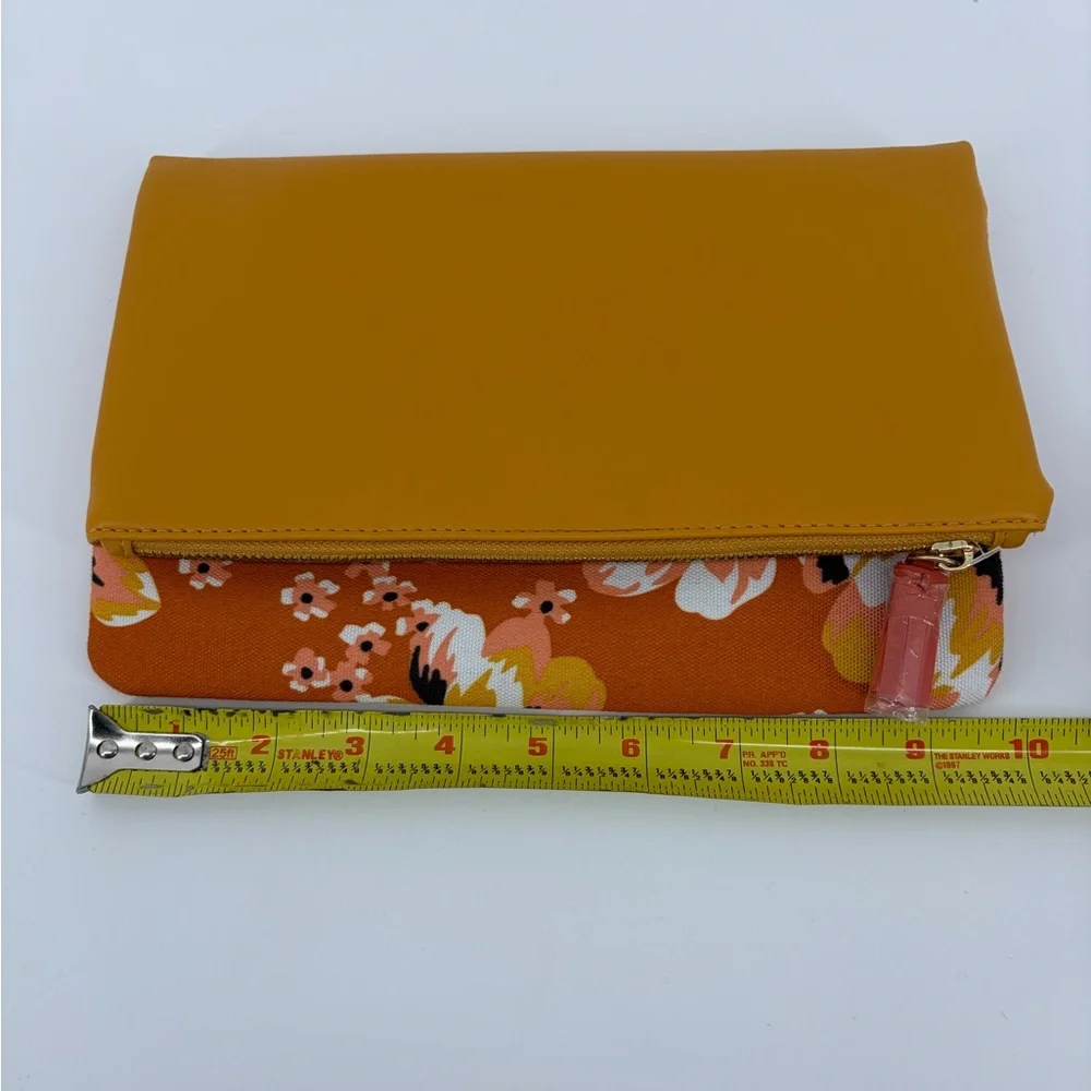 Rachel Pally Reversible Clutch Bag Purse Tropical Floral Orange & White Zip NWOT